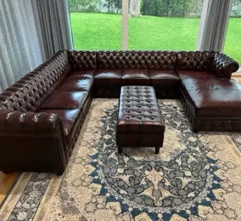 Craftshades Dark Brown L shape Chesterfield sofa