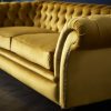 Craftshades Mustard Yellow Four Seater Chesterfield Sofa - Image 4
