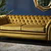 craftshades Mustard Yellow four seater Chesterfield