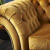 Craftshades Mustard Yellow Four Seater Chesterfield Sofa - Image 2