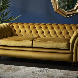 craftshades Mustard Yellow four seater Chesterfield