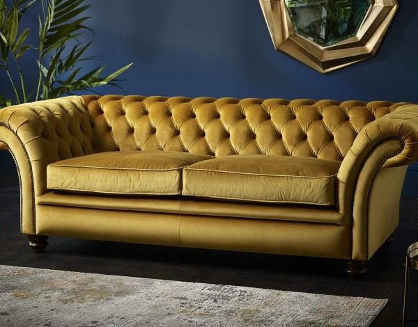 craftshades Mustard Yellow four seater Chesterfield
