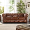 Craftshades Vintage Brown three seater Chesterfield  sofa - Image 4