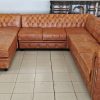 Craftshades Whiskey Brown L shape Chesterfield sofa - Image 3