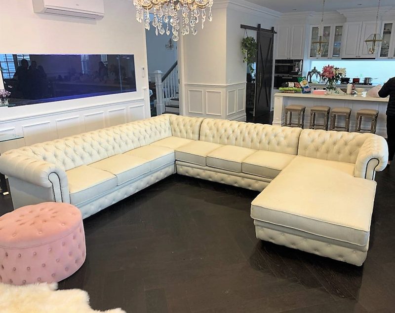 craftshades Cream L shape Chesterfield sofa - Image 3