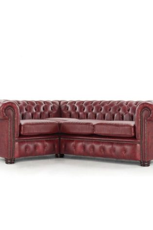craftshades deep burgundy L shape Chesterfield sofa