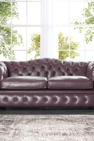 craftshades deep charcoal two seater Chesterfield sofa