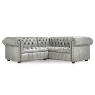 Craftshades Gray L Shape Chesterfield Sofa