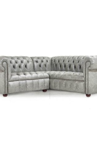 Craftshades Gray L Shape Chesterfield Sofa