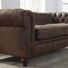 Craftshades Rich Brown Three Seater Chesterfield Sofa - Image 4
