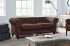 craftshades rich brown three seater Chesterfield sofa
