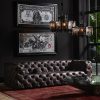 Craftshades Rich Dark Brownish-Gray Three Seater Chesterfield Sofa - Image 5