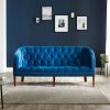 Craftshades Royal Blue Three Seater Chesterfield Sofa
