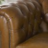 Craftshades Saddle Brown Four Seater Chesterfield Sofa - Image 3