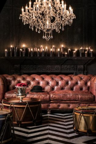 craftshades vintage brown four seater Chesterfield Sofa