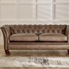 Craftshades Warm Brown Three Seater Chesterfield Sofa - Image 3