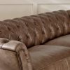 Craftshades Warm Brown Three Seater Chesterfield Sofa - Image 2