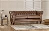 craftshades warm brown three seater Chesterfield sofa