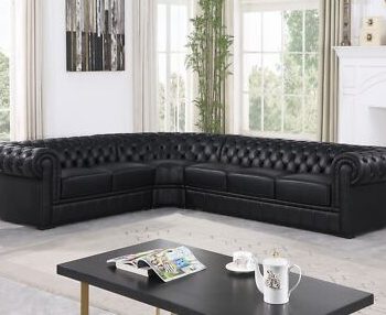 Craftshades Blue L shape Chesterfield Sofa