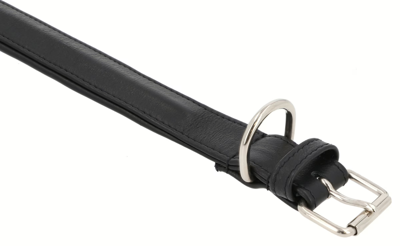 Classic Black Leather Dog Collar – Adjustable & Durable - Image 3