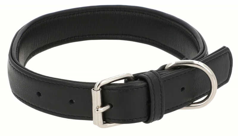 Classic Black Leather Dog Collar – Adjustable & Durable - Image 2