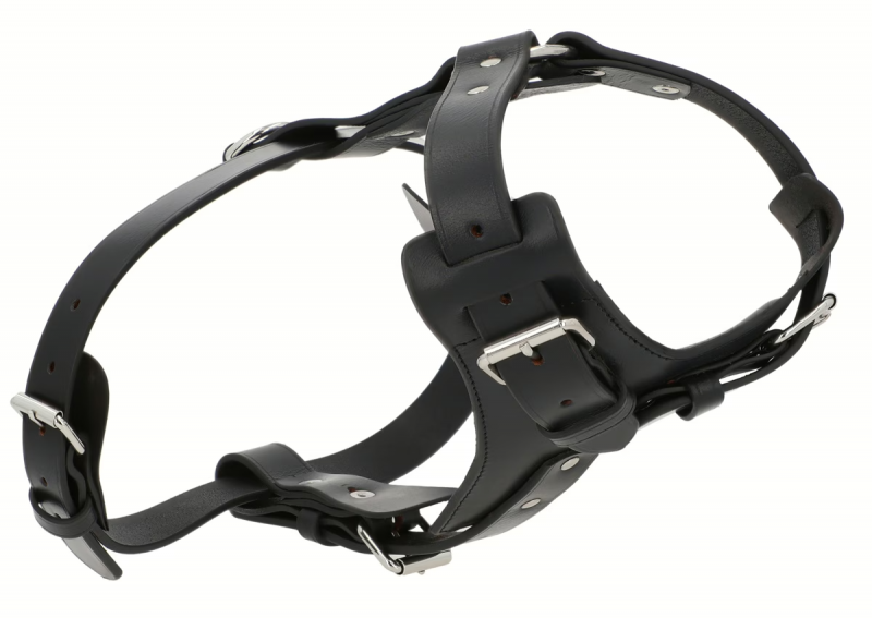 Premium Black Leather Dog Chest Harness - Image 3