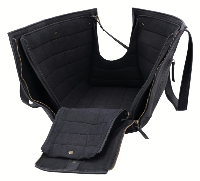Premium Black Leather Pet Carrier Bag - Image 5