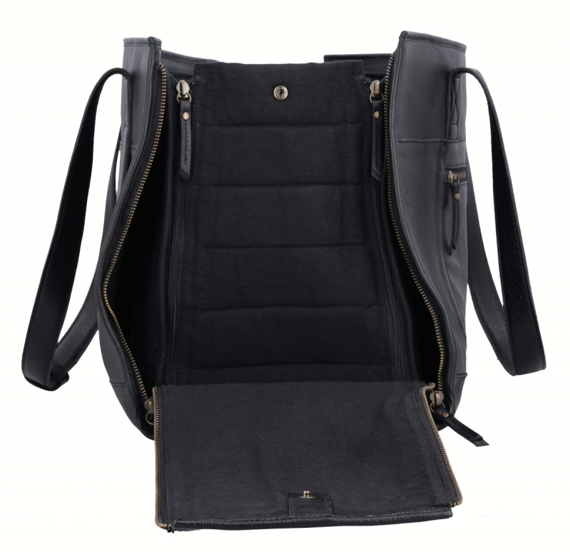 Premium Black Leather Pet Carrier Bag - Image 7