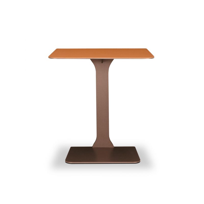 Garett Brown-Grey Leather Side & End Table - Image 2