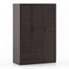 Bennis Three Door Wardrobe – Dark Walnut Finish