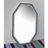 Handmade Bone Inlay Mirror Frame – Floral Design (White & Black) - Image 2