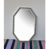 Handmade Bone Inlay Mirror Frame – Floral Design (White & Black)