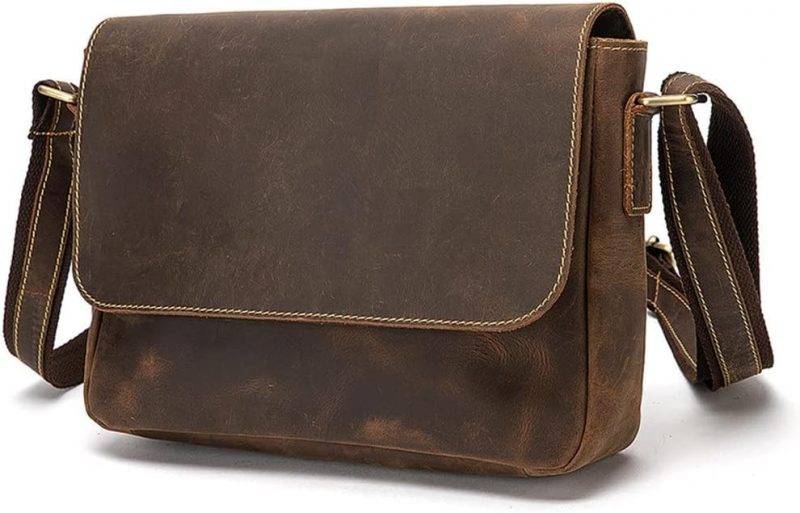 Craftshades –Thick Leather Men's Retro Travel Shoulder Bag Designer Satchel 13 Inch Laptop Bag Shoulder Bag for Men - Image 3