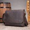 Craftshades –Thick Leather Men's Retro Travel Shoulder Bag Designer Satchel 13 Inch Laptop Bag Shoulder Bag for Men