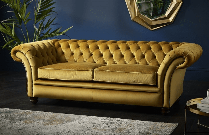 Mustard yellow Chesterfield sofa that never goes out of style by Craftshades