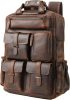 Multi-Pocket Leather Backpack