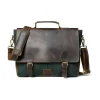 Canvas Messenger Bag - Green
